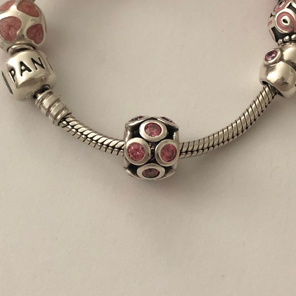 💕3/$85 Pink Cz .925 Sterling Silver Charm - Picture 2 of 10